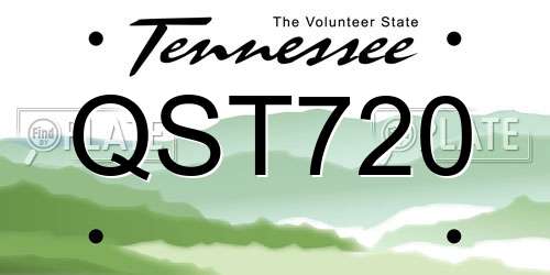 QST720 Tennessee License Plate