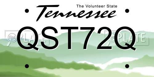 QST72Q Tennessee License Plate