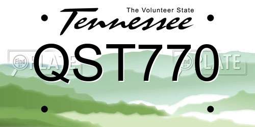 QST770 Tennessee License Plate