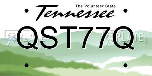 QST77Q Tennessee License Plate