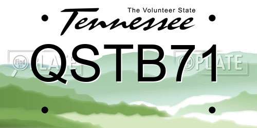 QSTB71 Tennessee License Plate