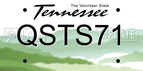 QSTS71 Tennessee License Plate