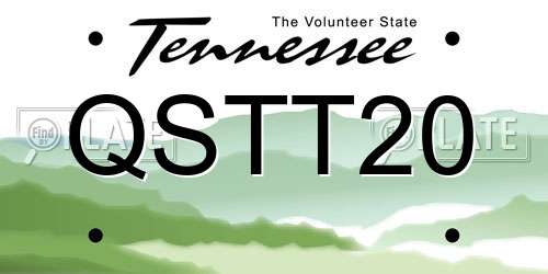 QSTT20 Tennessee License Plate