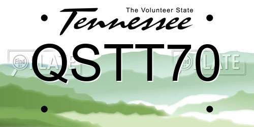 QSTT70 Tennessee License Plate
