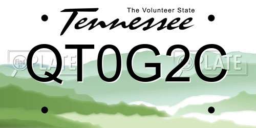 QT0G2C Tennessee License Plate