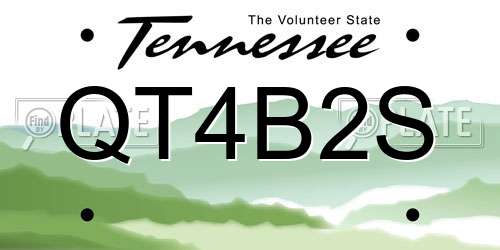 QT4B2S Tennessee License Plate