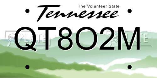 QT8O2M Tennessee License Plate