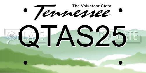 QTAS25 Tennessee License Plate