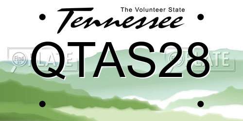 QTAS28 Tennessee License Plate