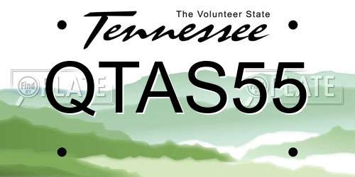 QTAS55 Tennessee License Plate
