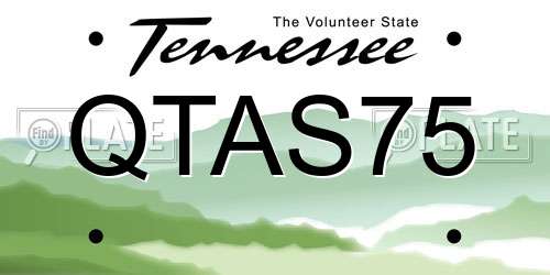 QTAS75 Tennessee License Plate