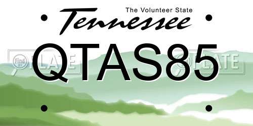 QTAS85 Tennessee License Plate