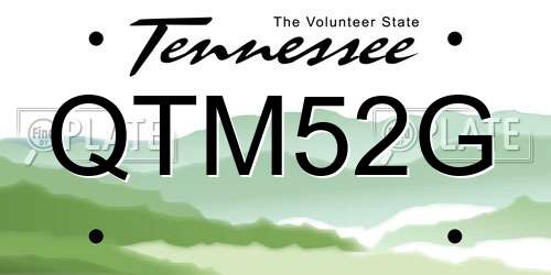 QTM52G Tennessee License Plate