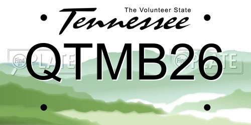 QTMB26 Tennessee License Plate