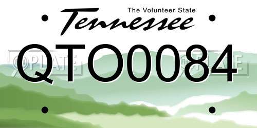 QTO0084 Tennessee License Plate