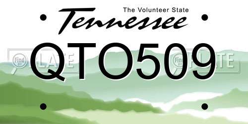 QTO509 Tennessee License Plate