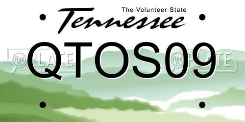 QTOS09 Tennessee License Plate