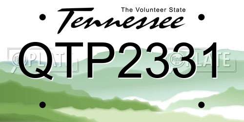 QTP2331 Tennessee License Plate