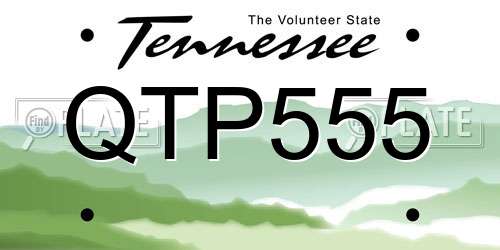 QTP555 Tennessee License Plate