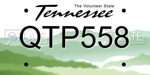QTP558 Tennessee License Plate