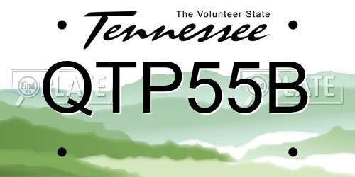 QTP55B Tennessee License Plate