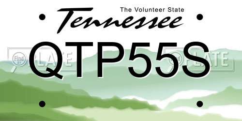 QTP55S Tennessee License Plate