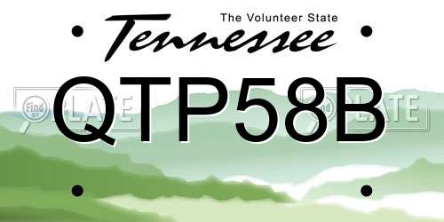 QTP58B Tennessee License Plate