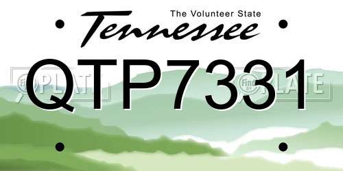 QTP7331 Tennessee License Plate