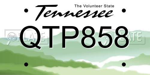 QTP858 Tennessee License Plate