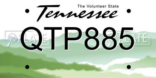 QTP885 Tennessee License Plate