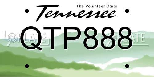 QTP888 Tennessee License Plate