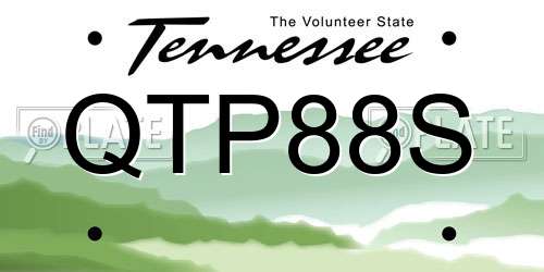 QTP88S Tennessee License Plate