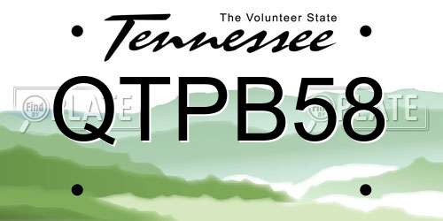 QTPB58 Tennessee License Plate