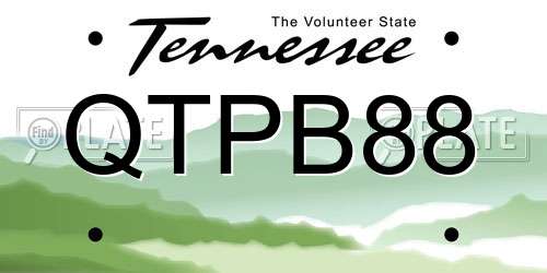 QTPB88 Tennessee License Plate