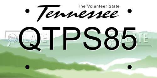 QTPS85 Tennessee License Plate