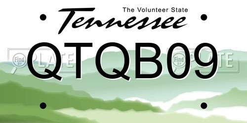 QTQB09 Tennessee License Plate