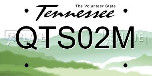 QTS02M Tennessee License Plate