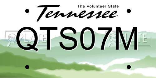 QTS07M Tennessee License Plate