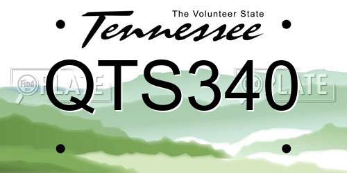 QTS340 Tennessee License Plate