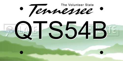 QTS54B Tennessee License Plate
