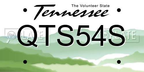 QTS54S Tennessee License Plate