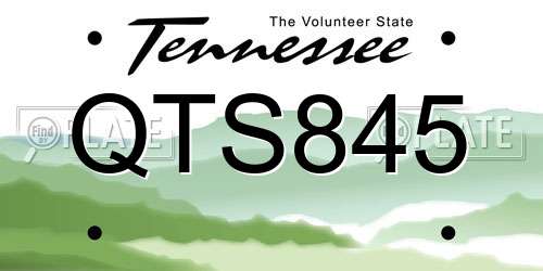 QTS845 Tennessee License Plate
