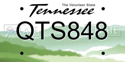 QTS848 Tennessee License Plate