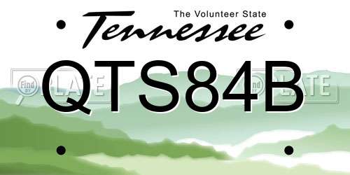 QTS84B Tennessee License Plate