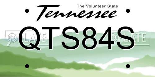 QTS84S Tennessee License Plate