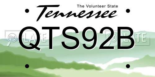 QTS92B Tennessee License Plate