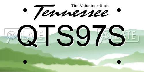 QTS97S Tennessee License Plate