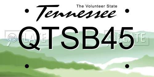 QTSB45 Tennessee License Plate
