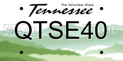 QTSE40 Tennessee License Plate