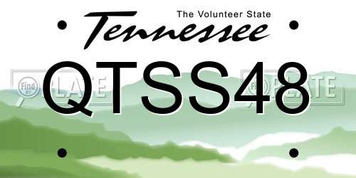 QTSS48 Tennessee License Plate